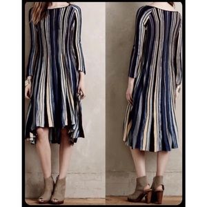 Anthropologie Moth Nora Swing Striped Midi Dress